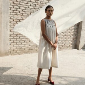 Belladonna Pleated Neck Dress