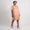 HALF TEXTURED HALF PLAIN DRESS