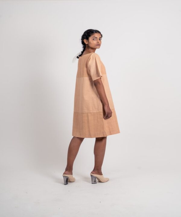 HALF TEXTURED HALF PLAIN DRESS - Image 3