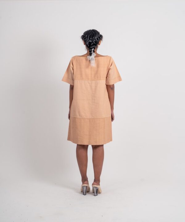 HALF TEXTURED HALF PLAIN DRESS - Image 4