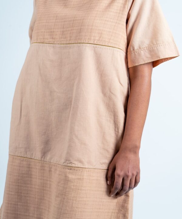 HALF TEXTURED HALF PLAIN DRESS - Image 5