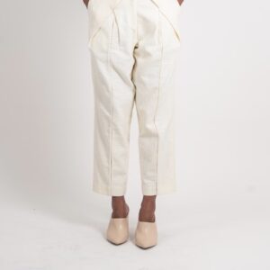 TEXTURED OVERLAP PLEATED PANT