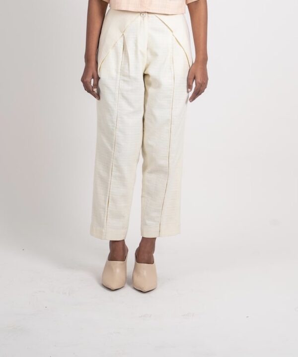 TEXTURED OVERLAP PLEATED PANT - Image 3