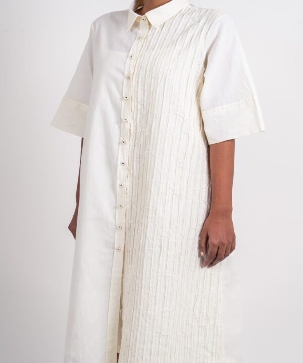 HALF STRIPED TEXTURED SHIRT - Image 3