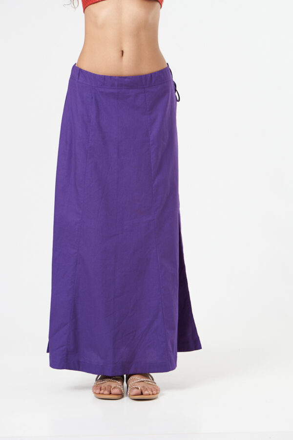 PURPLE SAREE WITH CRYSTAL DROPS + PETICOT