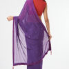 PURPLE SAREE WITH CRYSTAL DROPS + PETICOT