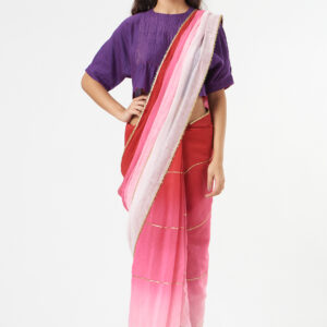 RED SAREE OMBRE + PETICOT