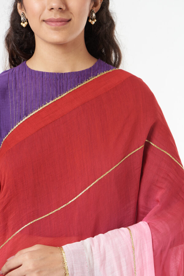 RED SAREE OMBRE + PETICOT