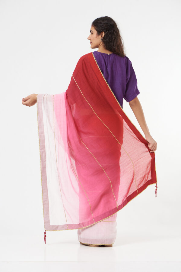 RED SAREE OMBRE + PETICOT