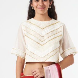 STRIPED APPLIQUE BLOUSE