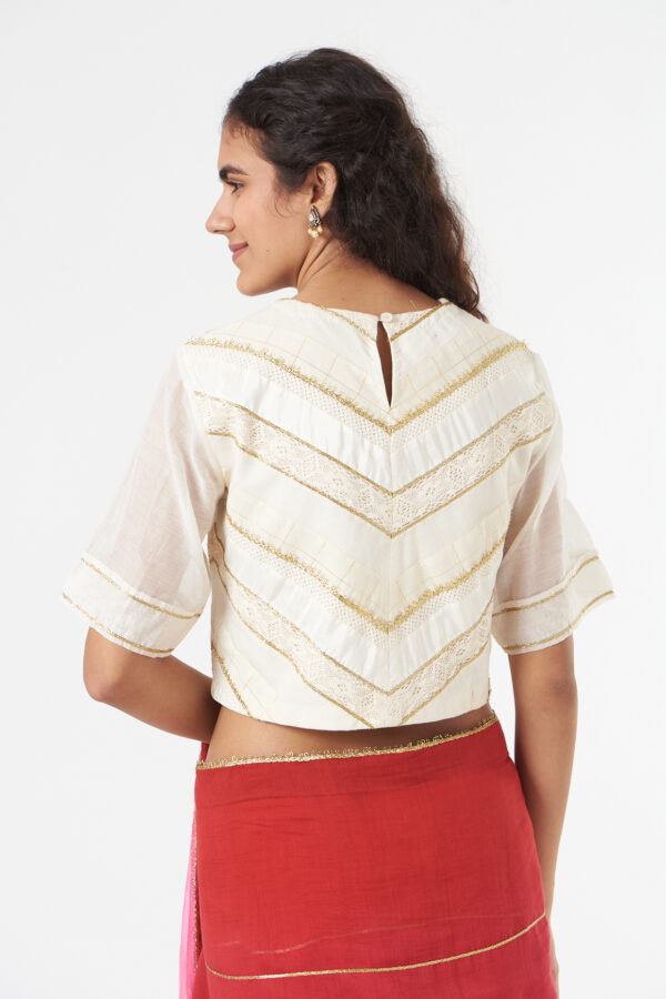 STRIPED APPLIQUE BLOUSE
