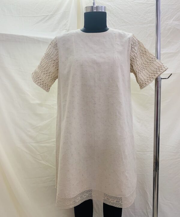 PIN TUCK SLEEVE DRESS