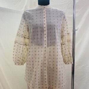 LACE PANEL SHIRT DRESS