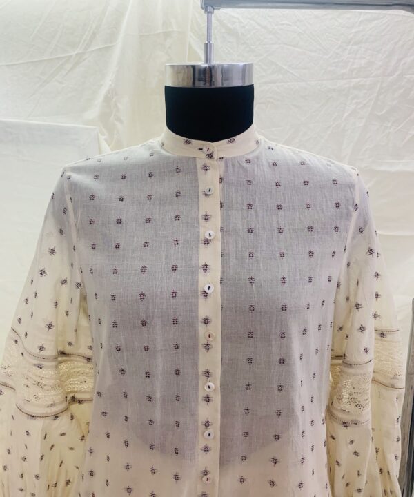 LACE PANEL SHIRT DRESS