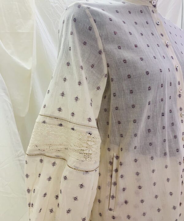 LACE PANEL SHIRT DRESS