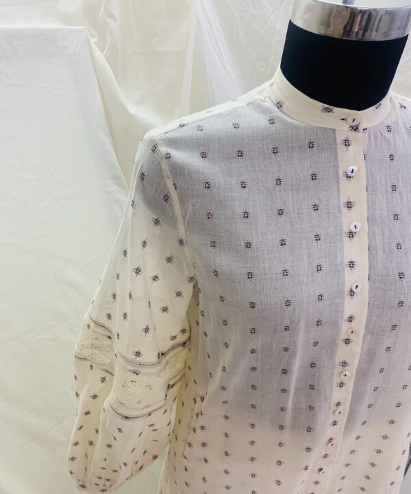 LACE PANEL SHIRT DRESS